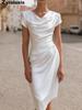 Abito estivo a balze nuovo stile per donna, elegante abito bodycon attillato