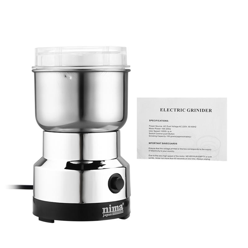 Moulin à Café électrique 300 Ml - 4 Lames Inox - Pour Moudre Café, Noix, épices, Graines - Fonctionne En 1 Bouton - Broyeur Multifonction - 9