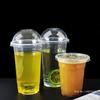 100pcs High Quality 95mm Caliber Transparent Disposable Glasses 400ml Plastic Cups for Drink Party Favors Milk Tea Cup with Lid