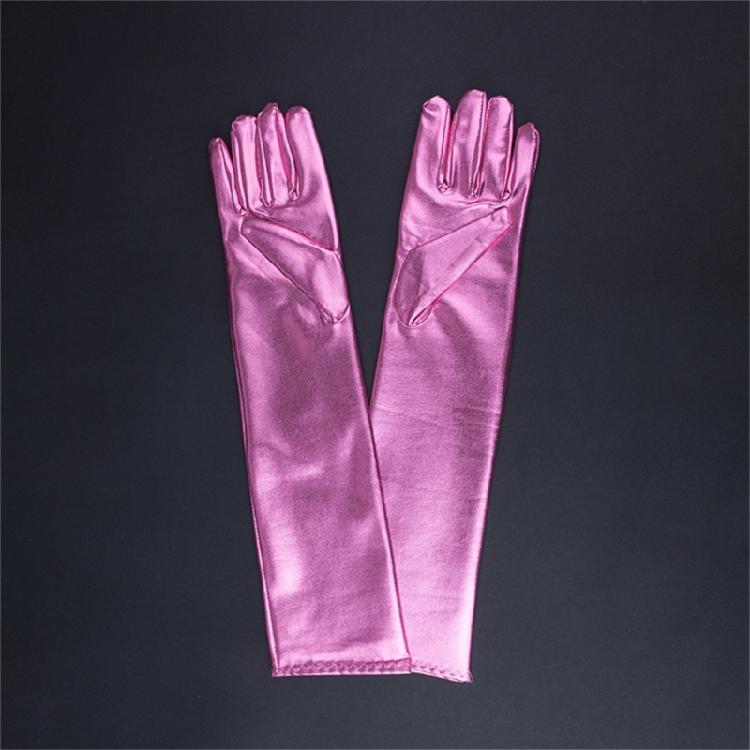 Women Wet Look Metallic Long Gloves for Wedding Opera Party Dress Accessories
