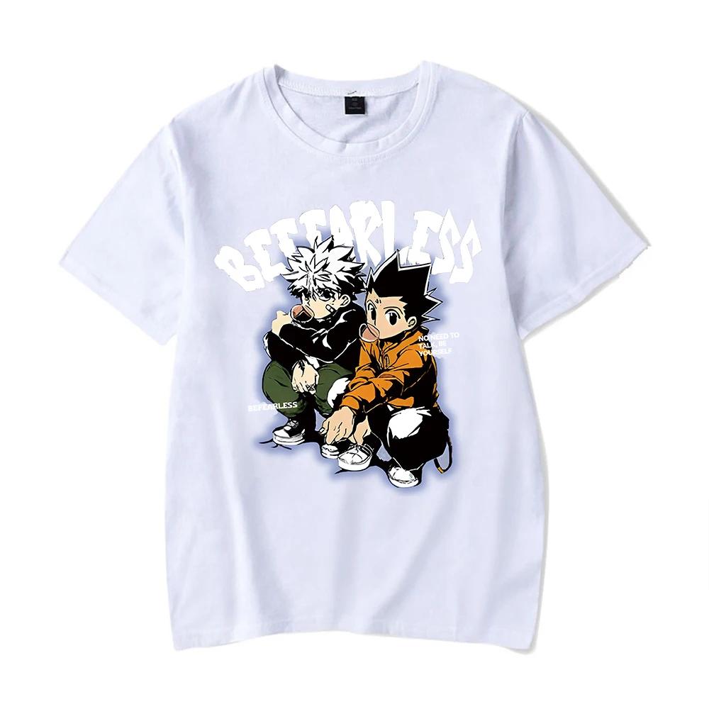 

Summer men s X Hunter Japanese anime pattern printed T-shirt, fashionable and casual short-sleeved Y2k clothing top S