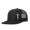 Cross Printed Adjustable Baseball Cap Classic Snapback Dad Hat Breathable Trucker Mesh Hat Golf Fishing Outdoor Sun Cap