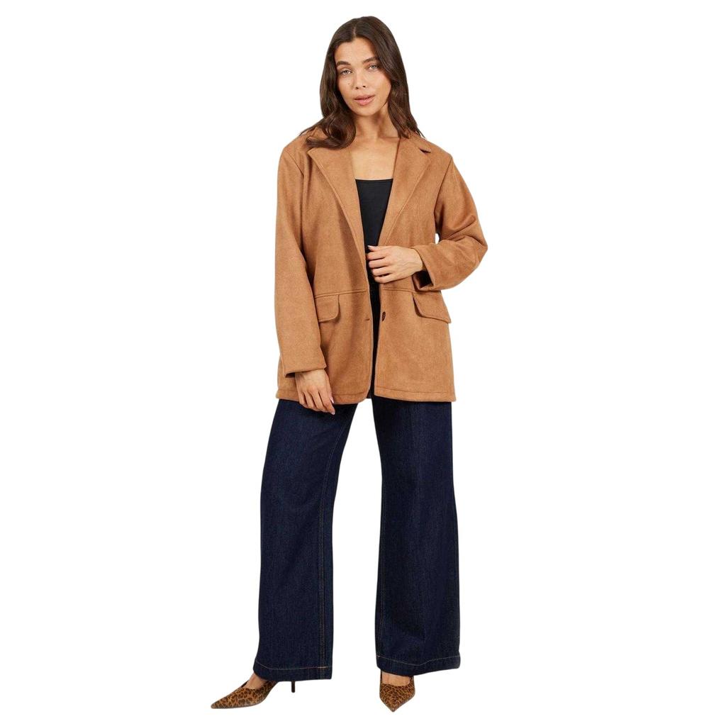 BRAVE SOUL Damen-Blazer aus Kunstwildleder