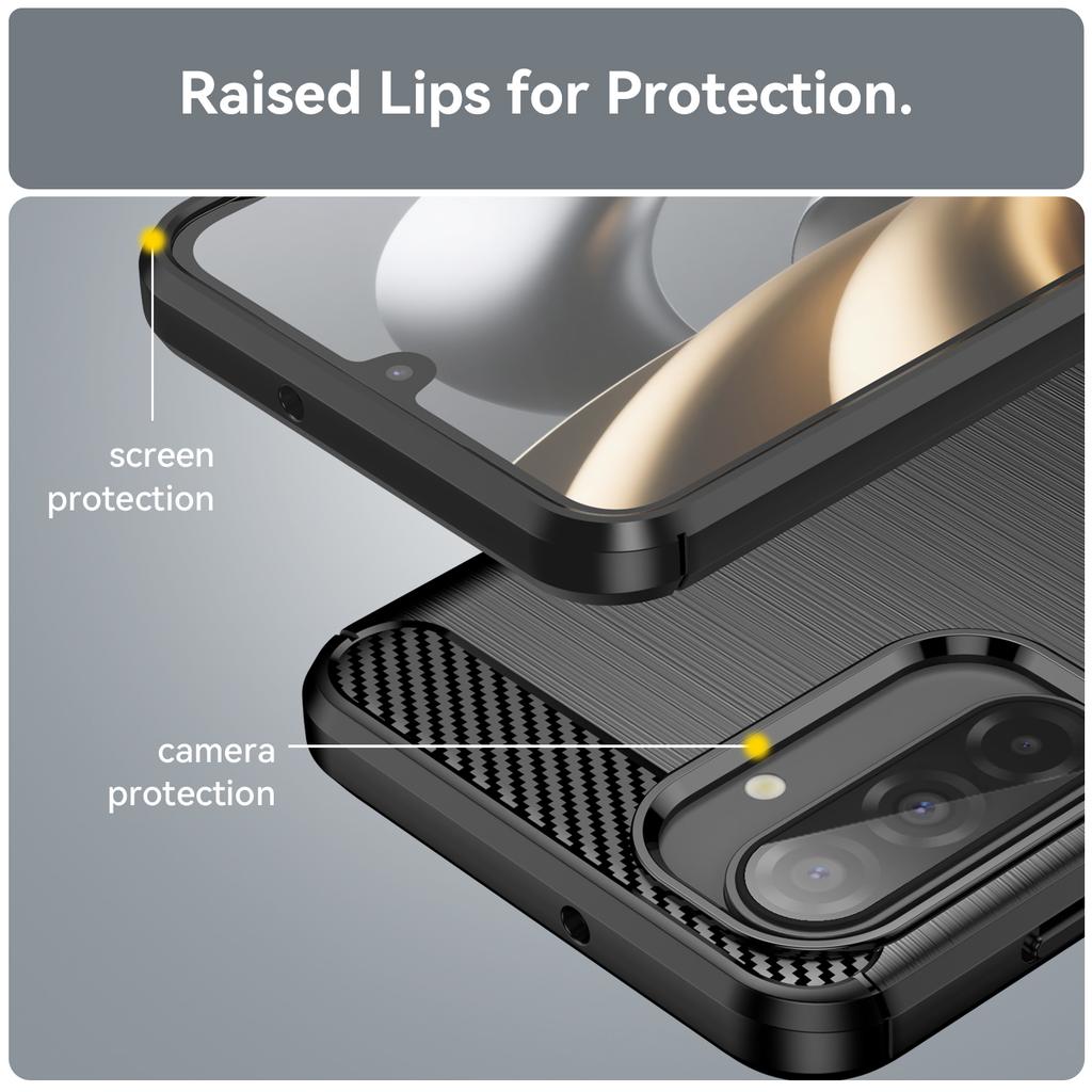 For Samsung Galaxy A17 Case Protective Phone Cover Carbon Fiber Texture Brushed