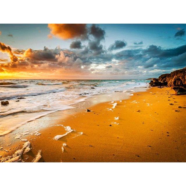 5D DIY Diamond Painting Sunset Seascape Dusk Full Square Diamond Home Decoration Painting Cross Stitch Kit Rhinestone Embroidery