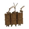 Outdoor Triple Molle Mag Pouch 9mm Open Top Triple Magazine Pouch Holder Short Style Brown