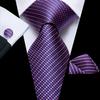 Hi-Tie Viola Unito Paisley Seta Cravatta da Matrimonio per Uomo Design Novità Fazzoletto Gemelli Regalo Set Cravatta Uomo Festa Business Dropshipping