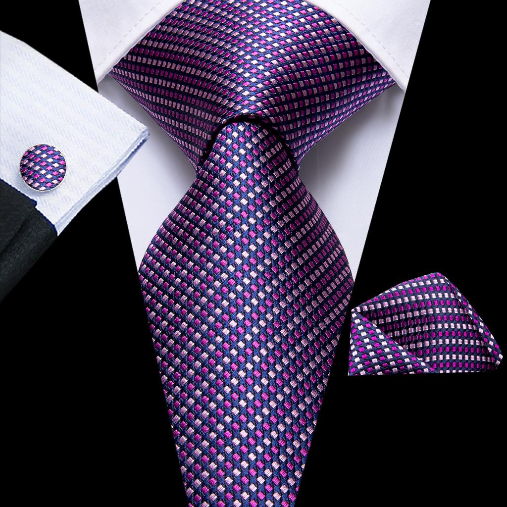 Hi-Tie Viola Unito Paisley Seta Cravatta da Matrimonio per Uomo Design Novità Fazzoletto Gemelli Regalo Set Cravatta Uomo Festa Business Dropshipping