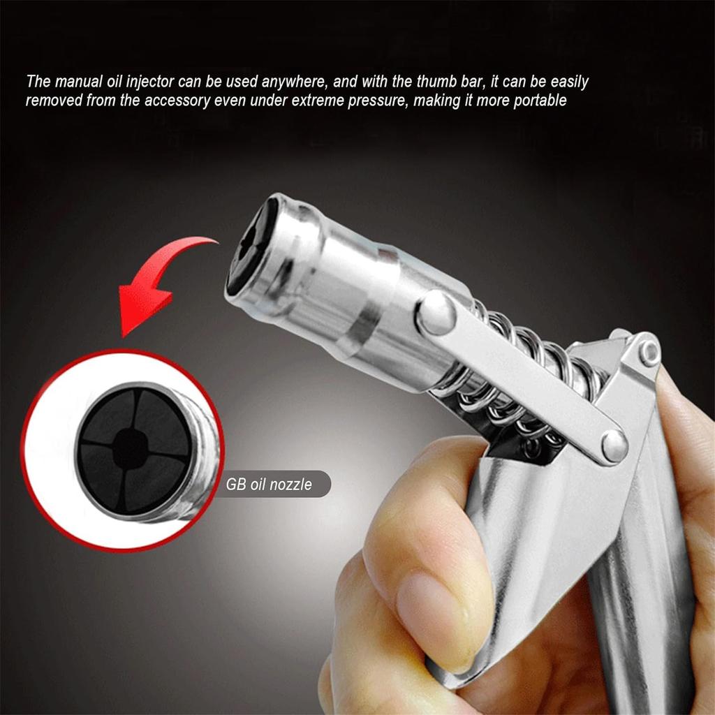 Single Lever Grease Coupler Injector Nipple with 30 Cm Hose Replacement Grease Nipple Attachment Coupler Injector Nipple