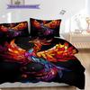 Phoenix Pattern Bedding Quilt Set Quilt Cover Pillowcase Home Decoration Birthday Gift (1 * duvet cover + 2 * pillowcase, without core)