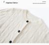 Women's Trendy 100% Wool Cardigan Coat - Large Button, Soft Fluffy, Solid Color, Loose Open-Front Sweater Outerwear for 2025