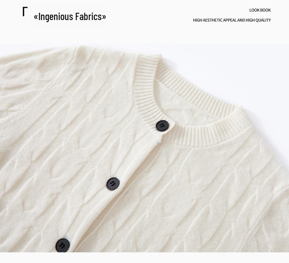Women's Trendy 100% Wool Cardigan Coat - Large Button, Soft Fluffy, Solid Color, Loose Open-Front Sweater Outerwear for 2025