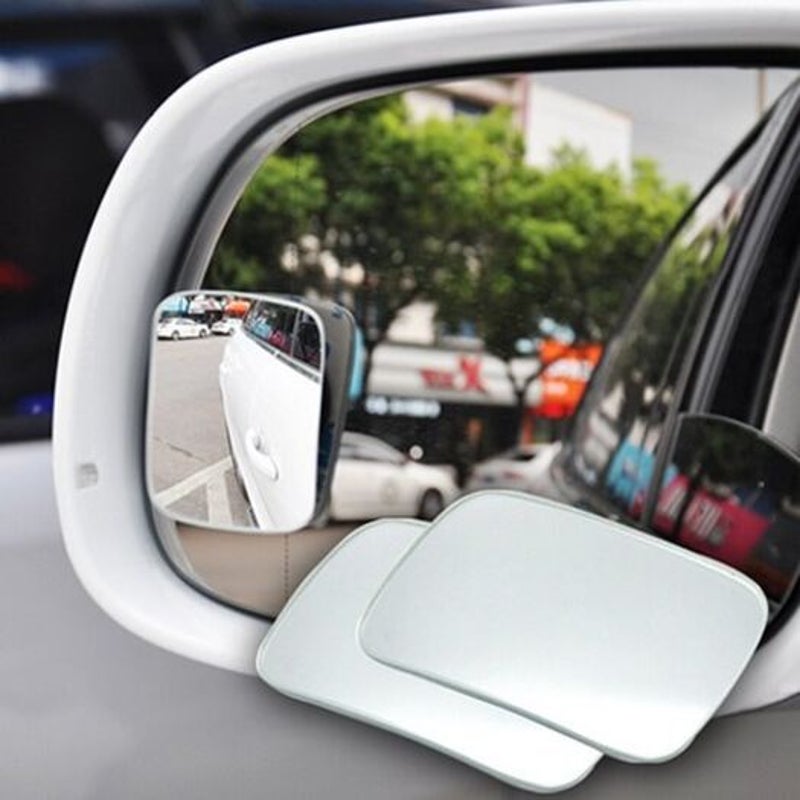 Mirrors 360 Degrees Adjustment Round Blind Spot Reversing Wide Angle Lens Rearview Mirror 2Pcs White