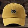 A Fun Black Cat with Horizontal Stripes Print Baseball Cap Unisex Outdoor Fashionable and Versatile Snapback Hat Trendy