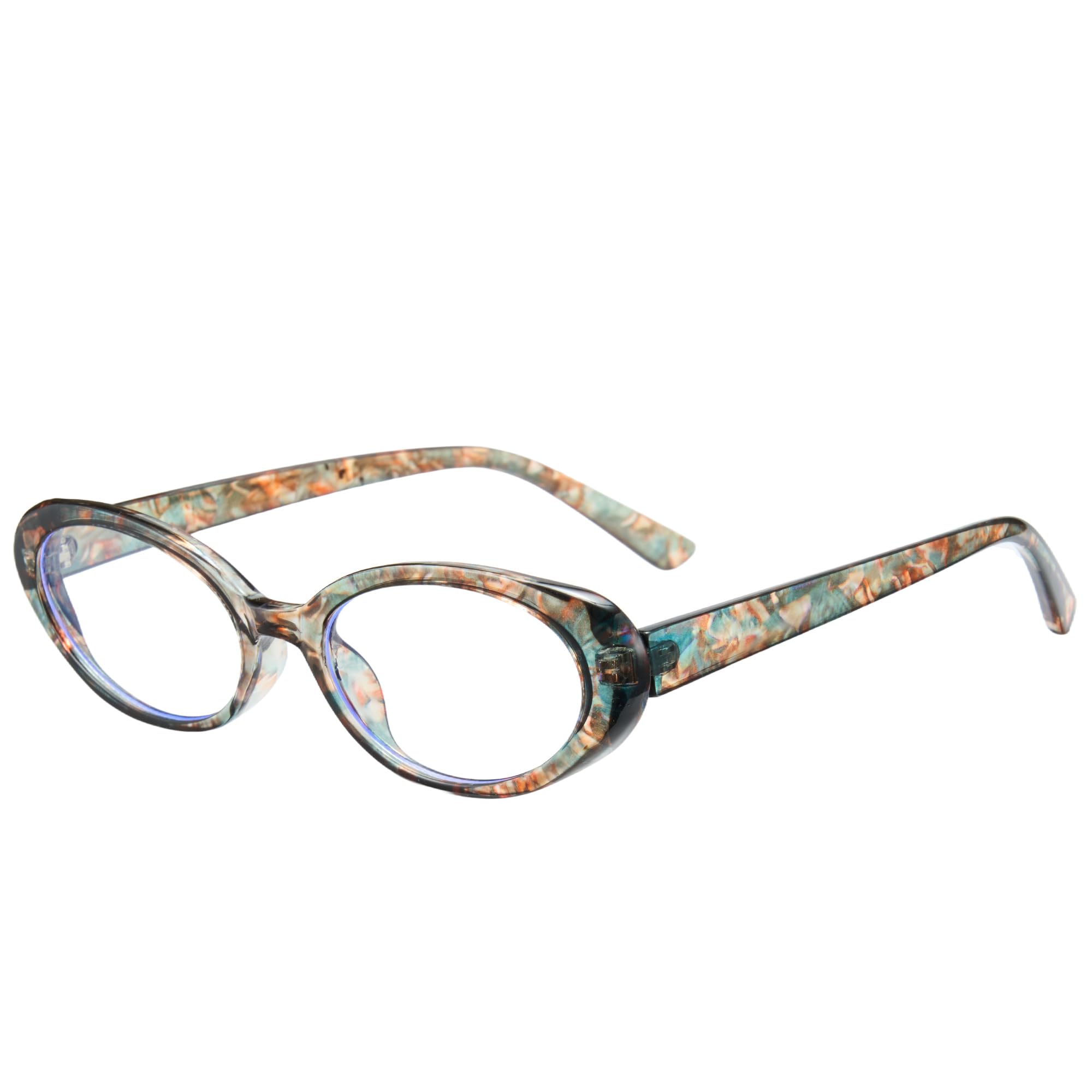 

Thick Cellulose Frame Fashion Blue Light UV Unisex Floral [Cyxus] Glasses, Blocking, Non-Prescription, Protection, Sunglasses, Stylish, (8243T15