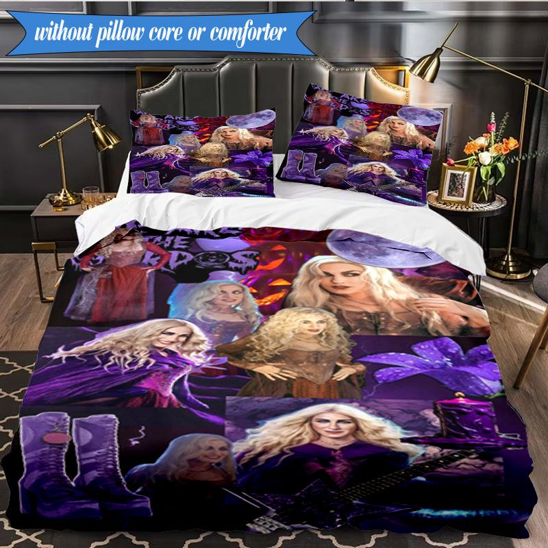 Halloween witches 3pcs K-pop music group Bedding set,Ideal for Bedroom, Dormitory,Including Duvet Cover And 2pcs Pillowcases,Fan gifts