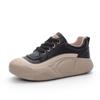 Women's Retro Leather Sneakers: Spring Thick-Soled Lace-Up Flats, Versatile Casual Sport Shoes with Soft Sole