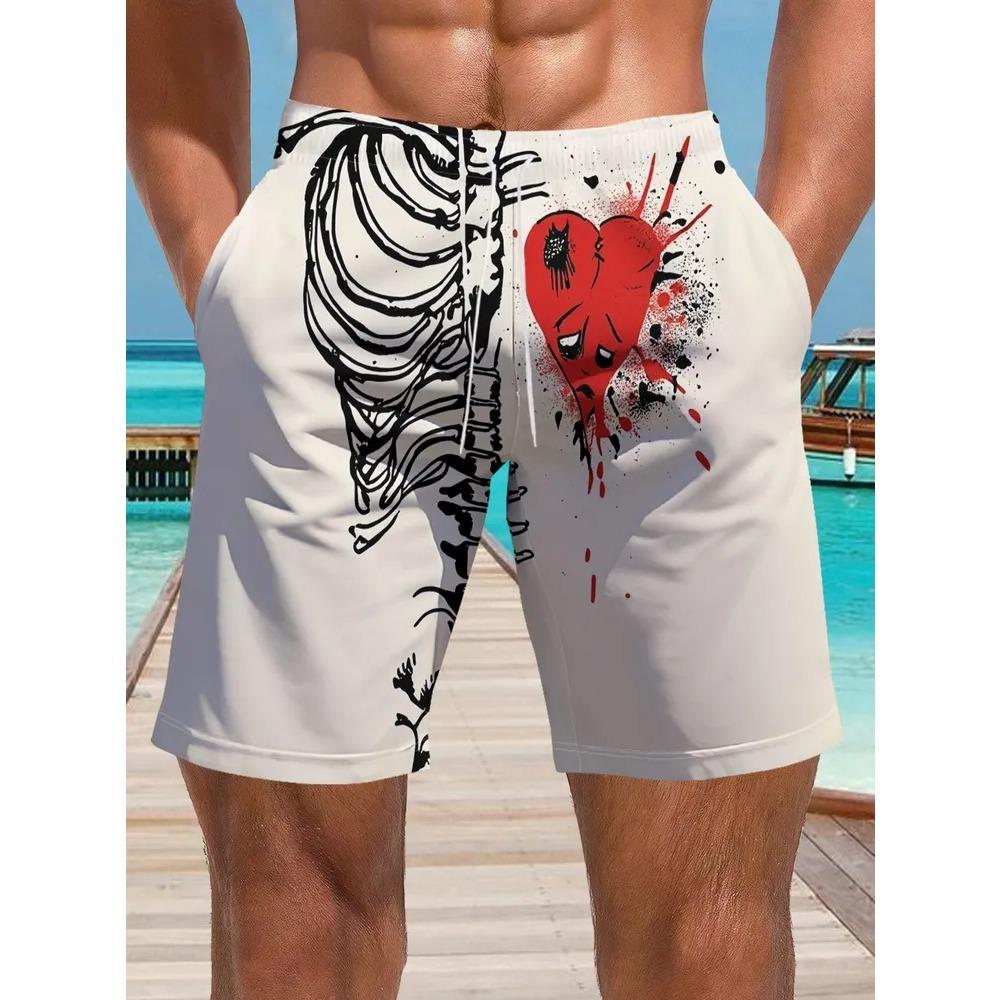 Men's Essential Casual Shorts Outdoor Wear Creative Fun Colorful 3D Printed Shorts Loose Casual Plus Breathable Cool Summer Versatile Shorts