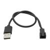1Pc Case Fan Adapter Connector Cable Usb 2.0 A Male To 3-Pin Pwm 5V Usb Sleeved Fan Power Adapter Cable