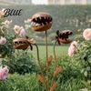 Fleischfressende Pflanze Stab Gartenstab Metall Venusfliegenfalle Skulptur Rostiger Ständer Monströse Verzierung für Hof Blumenbeet Rasen Rostfarbene Dekoration