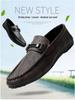 Men's Summer 2025 British-Style Casual Leather Loafers - Soft Sole, Trendy One-Step Drive Shoes