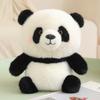 Happy Panda Family Plush Toys Stuffed Fluffy Panda&Red Panda Doll Cute Chubby Lifelike Panda Hugging Doll Kids Birthday Gift