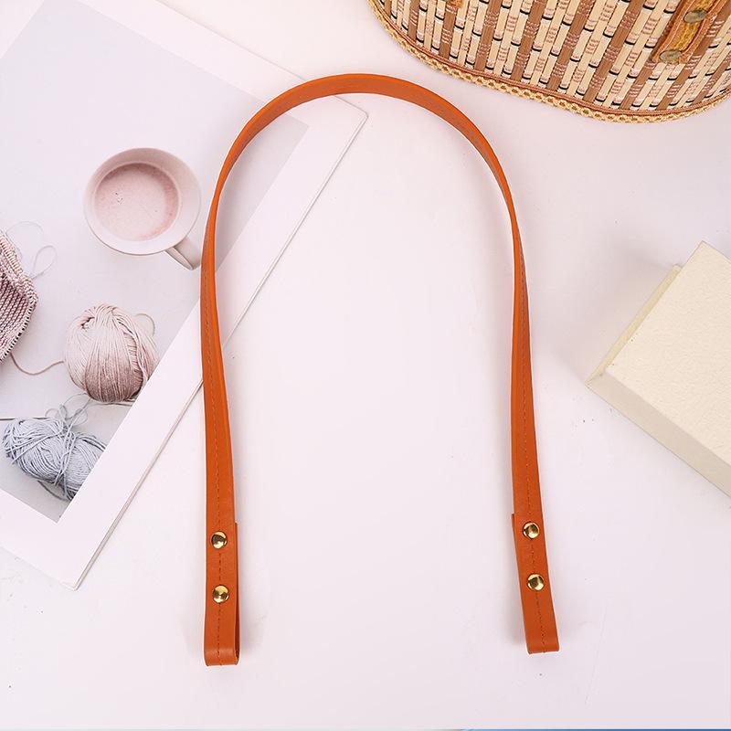 2Pcs Solid Color Handbag Replacement Handle Detachable PU Leather Strap for DIY Homemade Bag Making
