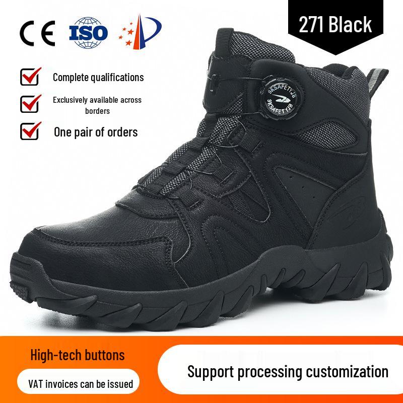 High-Top Steel Toe Safety Shoes - Anti-Smash, Anti-Puncture, Non-Slip, Wear-Resistant, Comfortable for Autumn and Winter