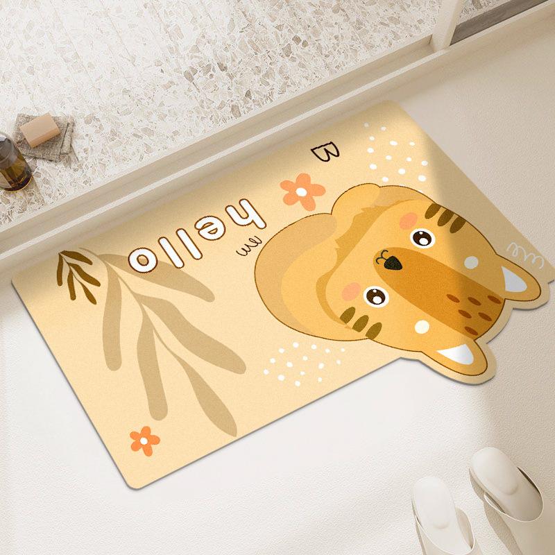 Household Cartoon Bathroom Absorbent Non-slip Foot Mat Series Diatom Mud Can Be Cut Household Bathroom Door Mat