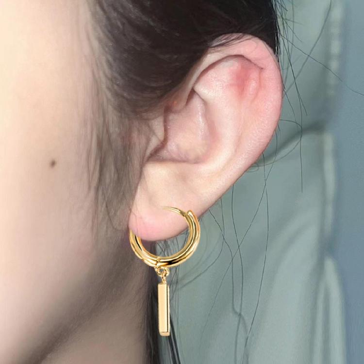 Delicate Silver Rod Drop Earrings Stylish and Timeless Ear Rings Charm Cute Silver Bar Drop Earrings for Girls and Teens