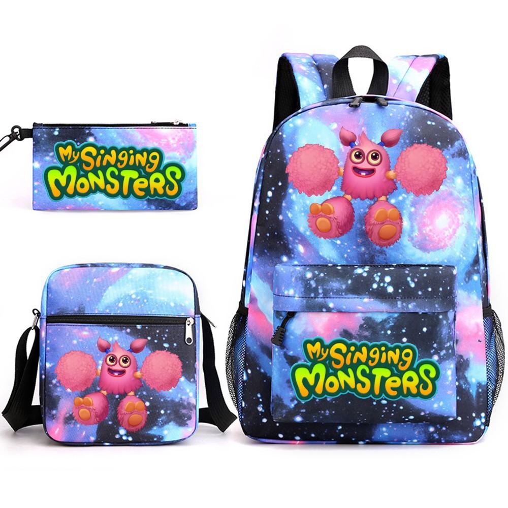 Monster Concert My Singing Monsters Three-Piece Schoolbag Backpack Large Capacity Student Schoolbag