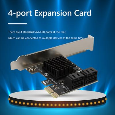 Image Card Extension Cable Adapter Card PCIe SATA Adapter 4 Port SATA III To PCI Express 3.0 X1 Internal Expansion Card