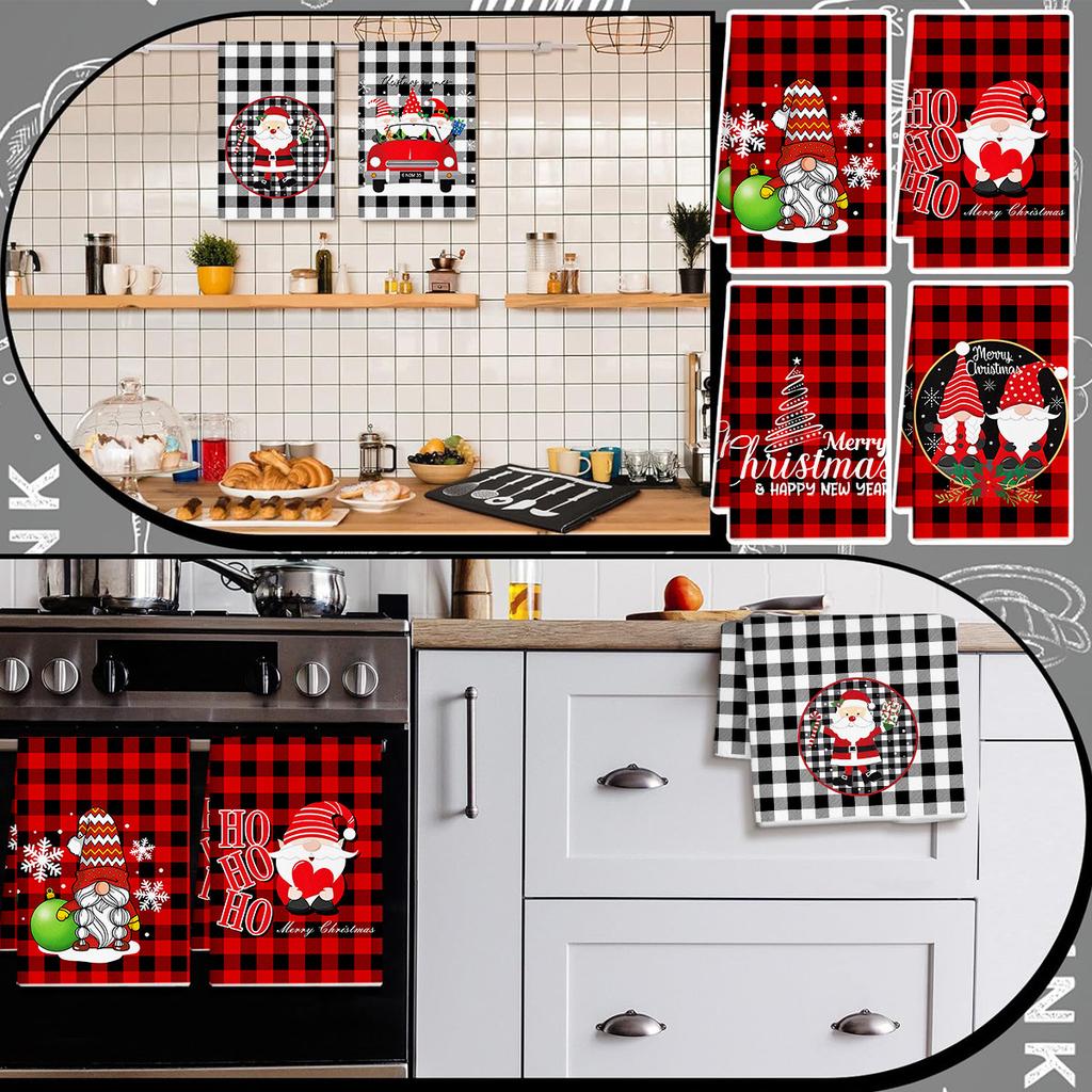 Christmas gift hanging kitchen towel hand wipe absorbent towel household bathroom cartoon hanging towel cleaning rag