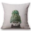 Cute Lovely Black Cat Cushion Cover Cotton Linen Square Throw Pillows 45X45Cm Home Office Deco Car Sofa Pillow Case Almofadas