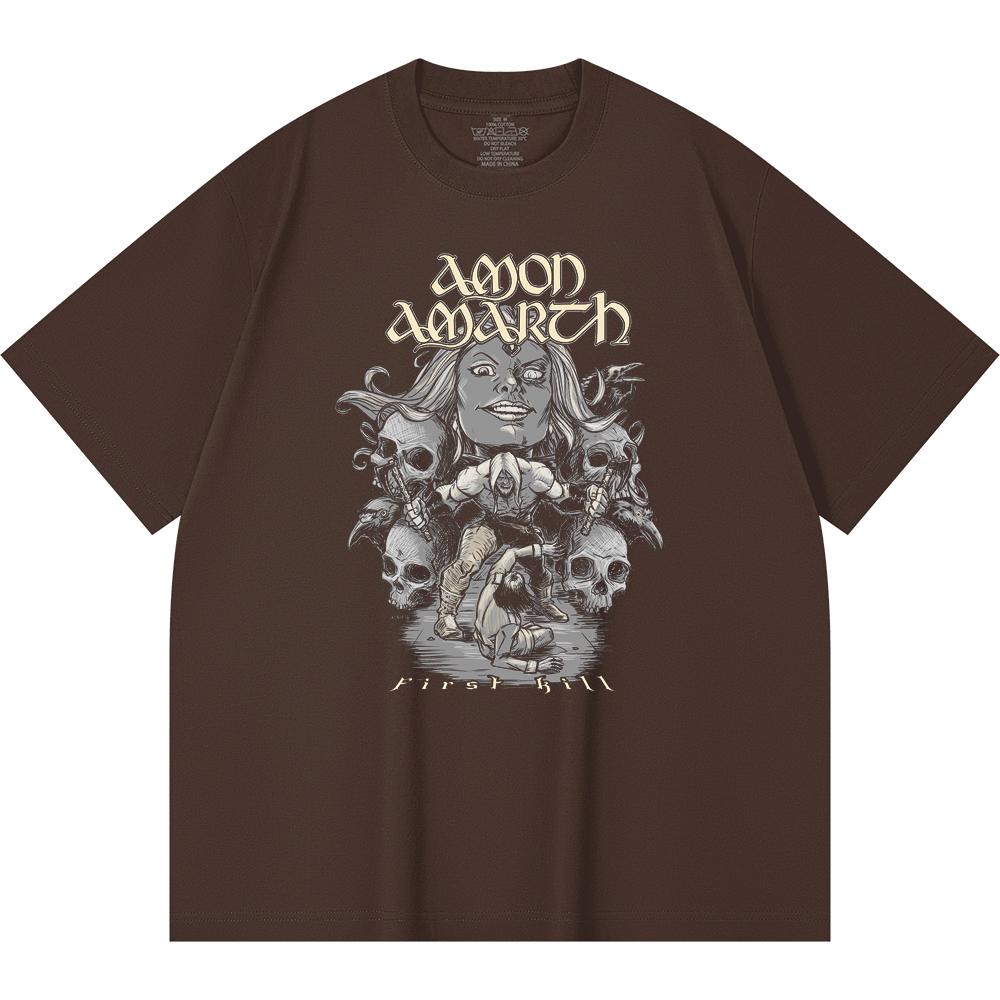 230 Gsm 100% Cotton Heavy Metal T-Shirt Rock Band Popular Music Print Unisex Heavy Cotton T Shirt