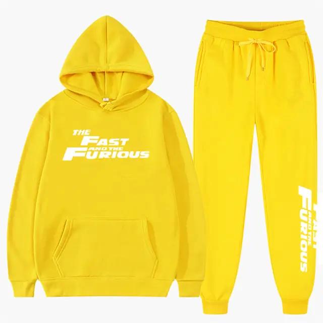 Nou în Set de hanorace Îmbrăcăminte Îmbrăcăminte sport Marca de modă Pulover imprimat cu litere Trening 2 piese Outfits pentru femei