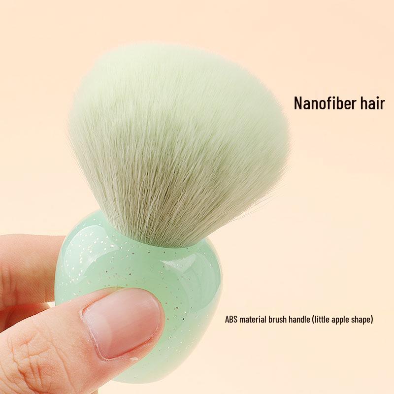 Compact Short-Handled Makeup Brush for Foundation, Blush, and Powder