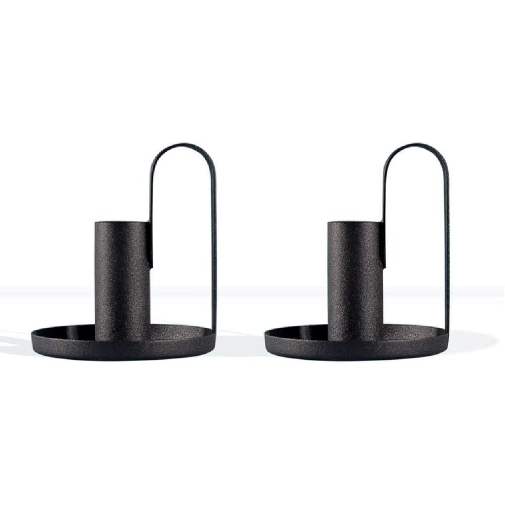 Taper Candle Holders, Candlestick Set of 2, Anti Rust Retro Iron Vintage Candelabra Stand Candlelight Dinner Party Kitchen Home Decoration