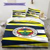 Fenerbahçe Logo Pattern Bedding Set Quilt Cover Pillowcase Home Decor Gift (1 * Duvet Cover + 2 * Pillowcase, Without Core)