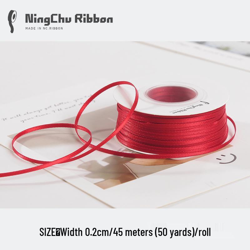 2mm Double-Sided Satin Ribbon Bookmark for Wedding Bows and Gift Wrapping