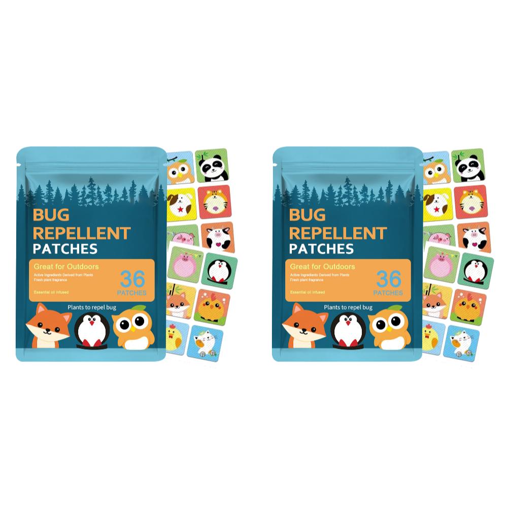 36Pcs One Pack Plant Formula Summer Cartoon Anti-mosquito Sticker Mosquito Patches Essential Oil Infused Citronella Ingredients