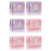 Octagonal Embroidered Letter Makeup Bag Large Capacity Travel Toiletries Storage Bag Handbag Cosmetic Bag Makeup Pouch Organizer