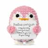 Creative Funny Handmade Crochet Emotional Support Dolls with Positive Energy Card Desktop Ornament Home Decor for Friend Gifts