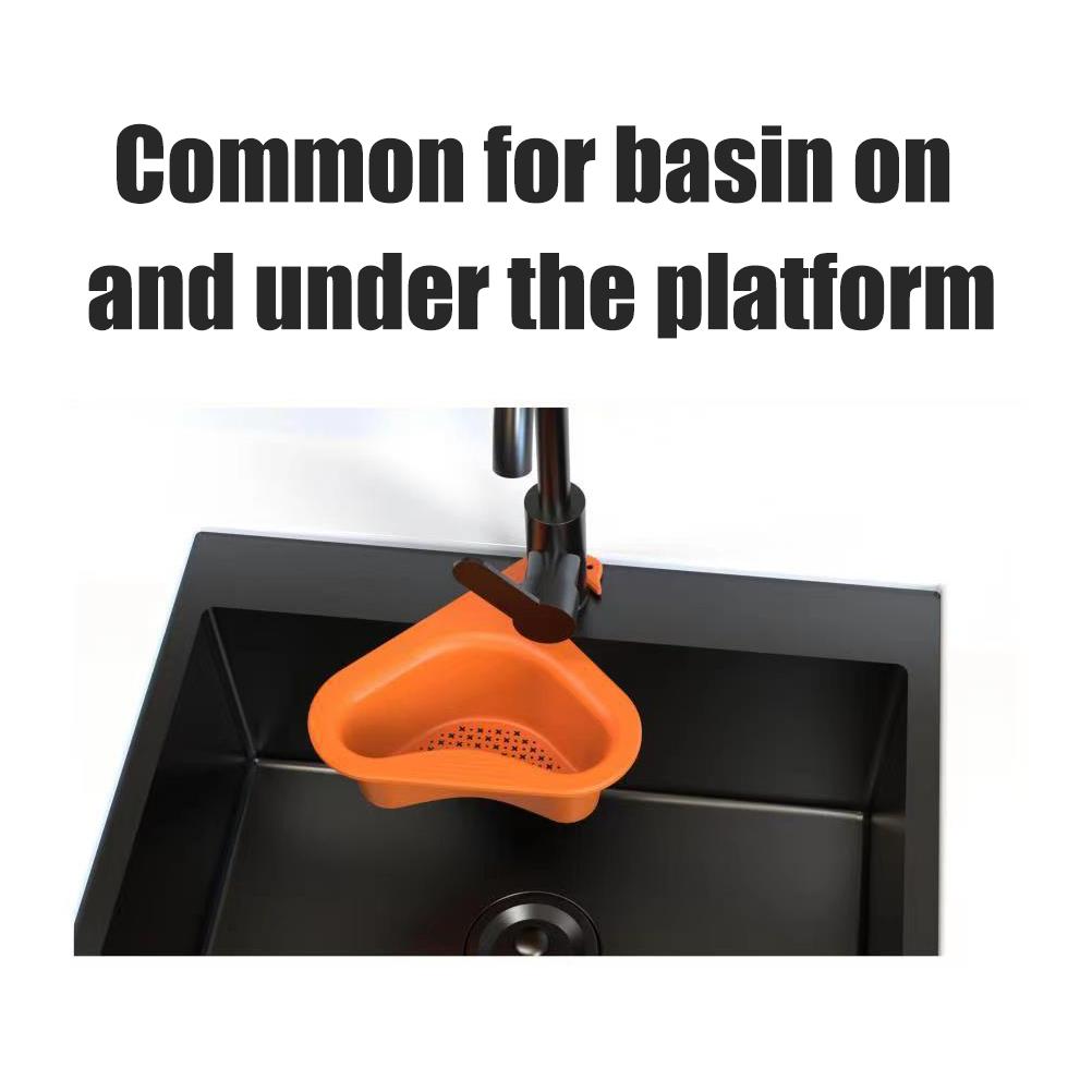 Sink Strainers Basket Punch Free Sink Drain Shelf Triangular Corner Kitchen Sink Hanging Strainer