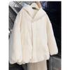 New Retro Solid Color Hooded Cotton Coat Women's Winter Loose Cold Cotton Coat