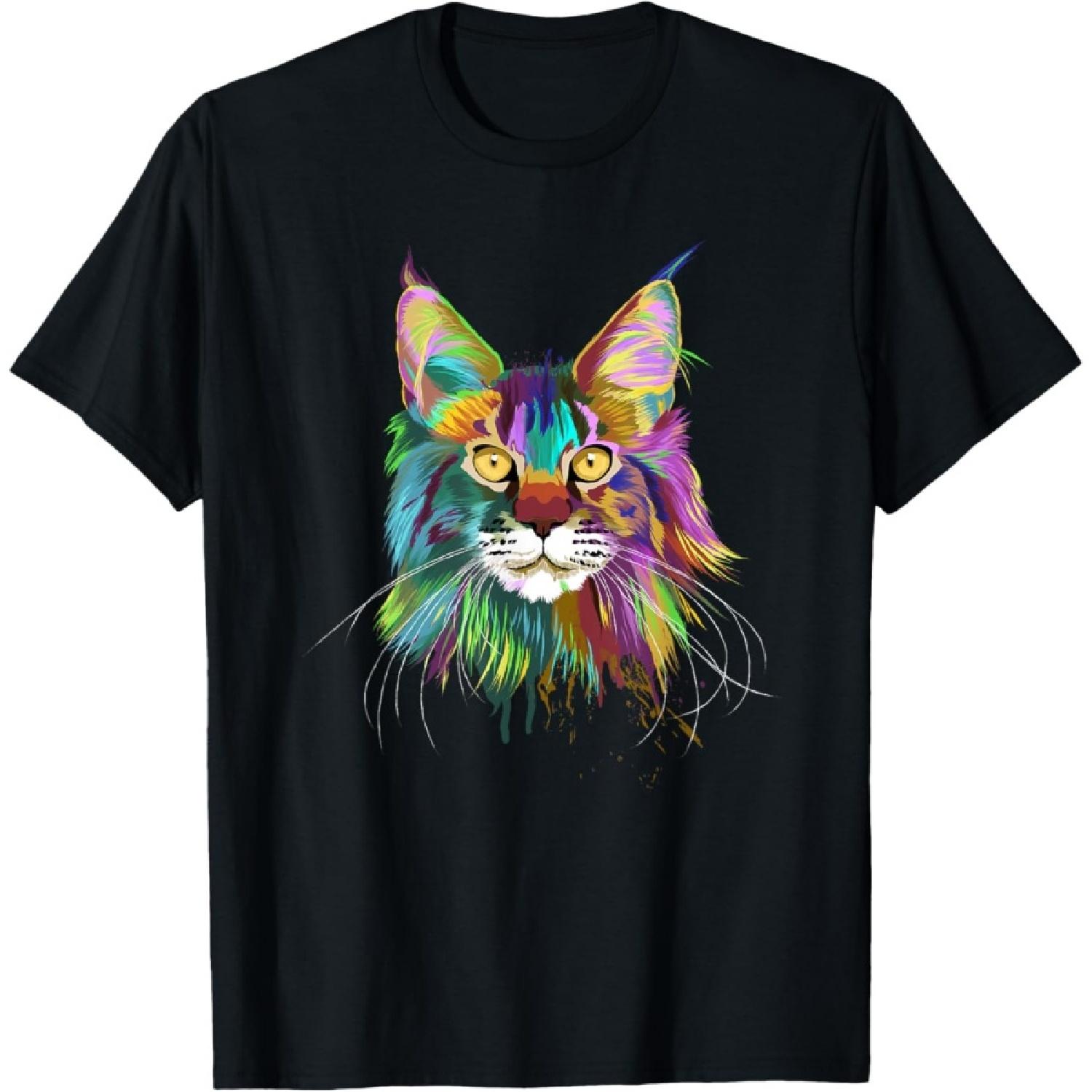 Splash Maine Coon Cat T-Shirt S