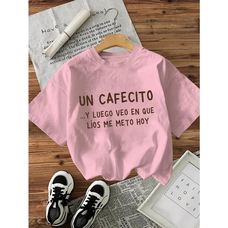 Coffee Lover Print Summer Women s Casual Fashion Round Neck T-Shirt S