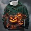 Halloween Theme Men's Long Sleeve Hoodie Funny 3D Printed pumpkin head Men Hoodie Sweatshirt Oversized Men's Clothing
