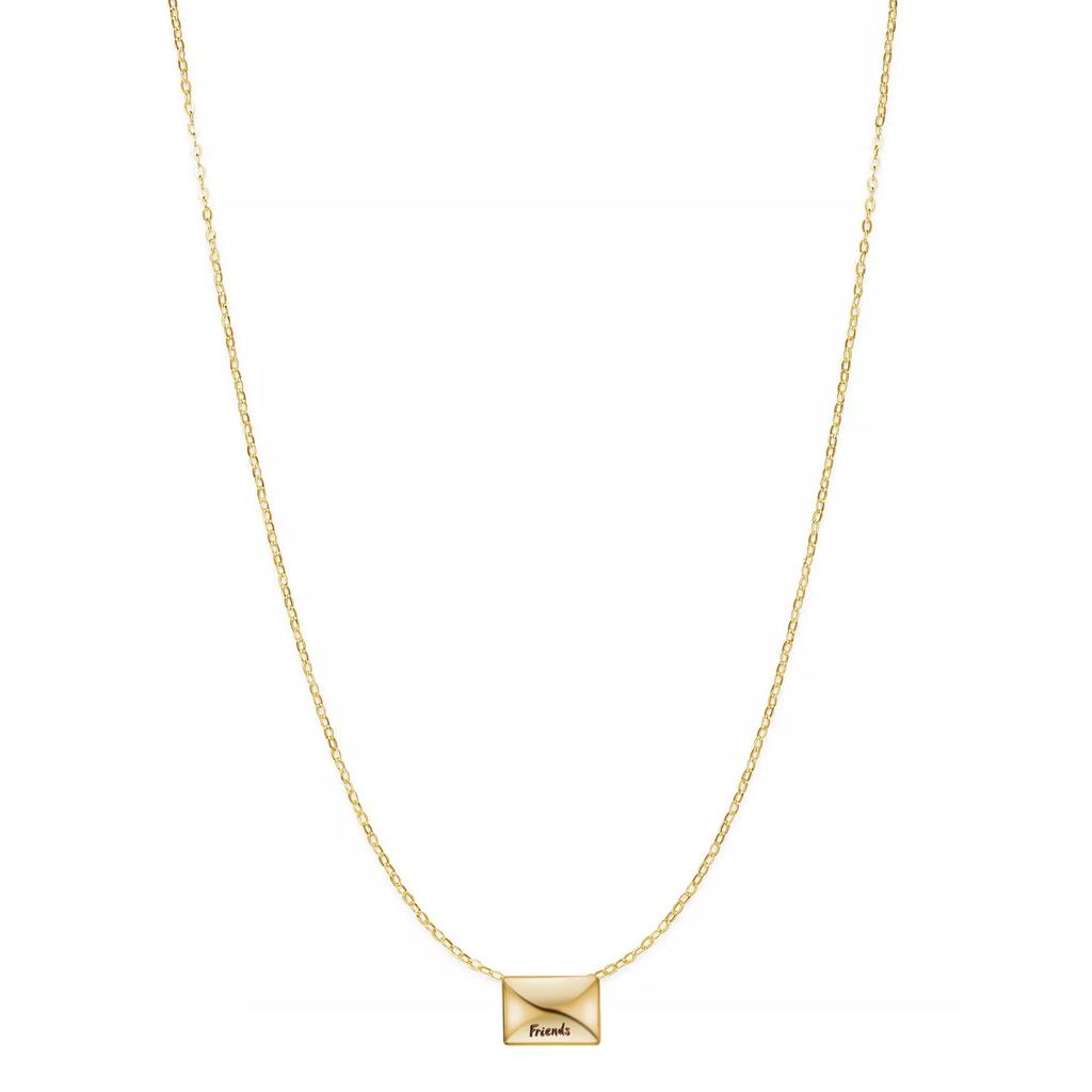 French Delicate Stacked Clavicle Chain Stainless Steel Flat Snake Chain Gold Envelope Pendant Titanium Steel Necklace Jewelry Set