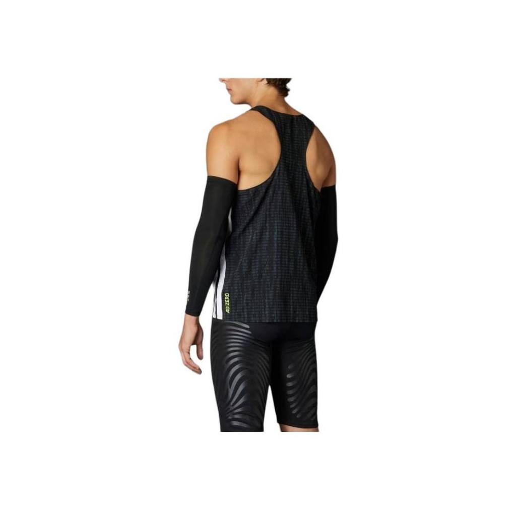 adidas Adizero Striped Design Versatile Slim Fit Tank Top Men Tops Black JN0298